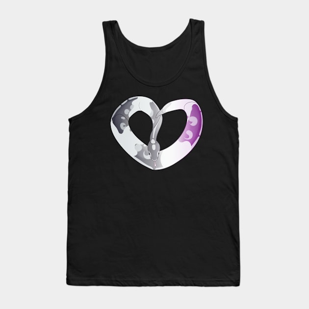 Ball Python Heart (Ace Pride Design) Tank Top by larkspurhearts